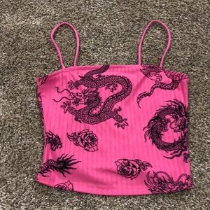 Tiny Tank (hot pink with dragon)